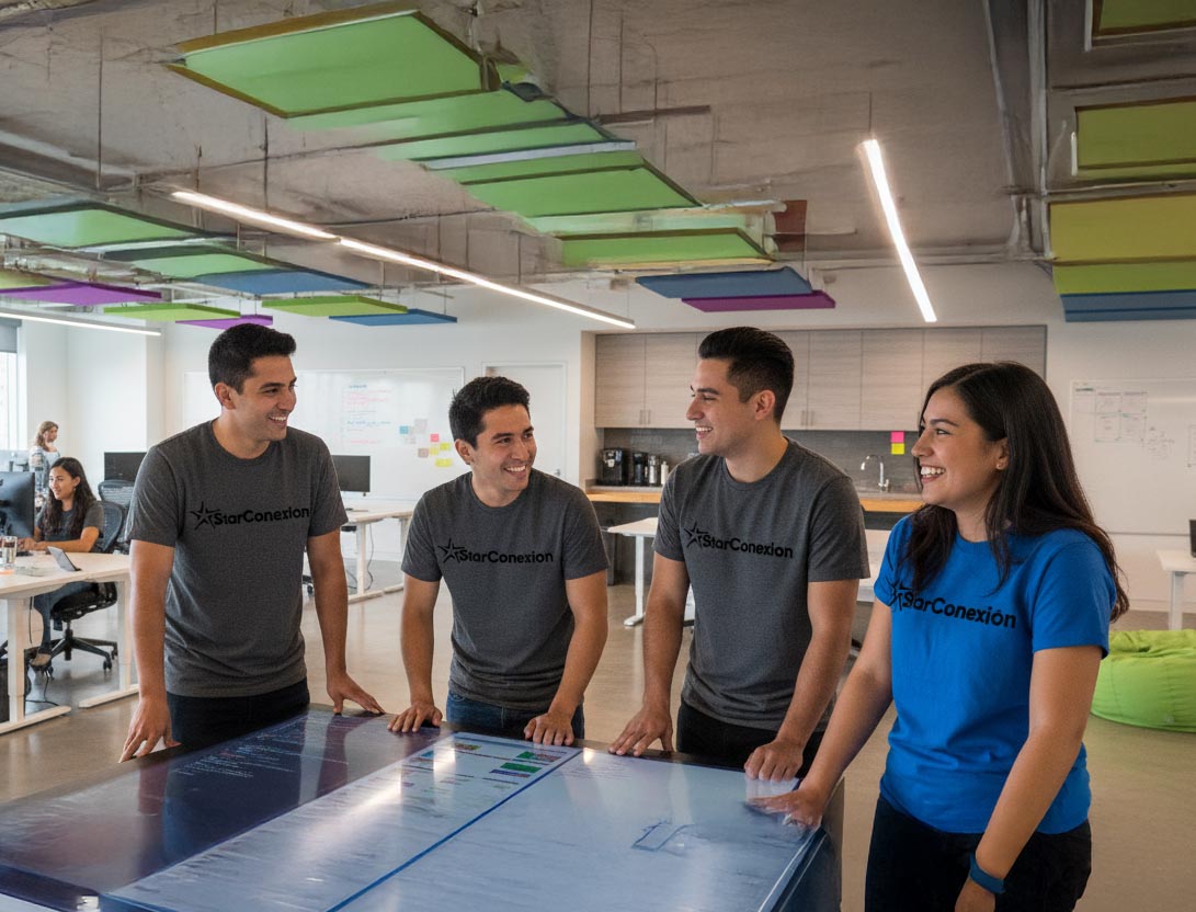 Equipo StarConexión trabajando en desarrollo de software